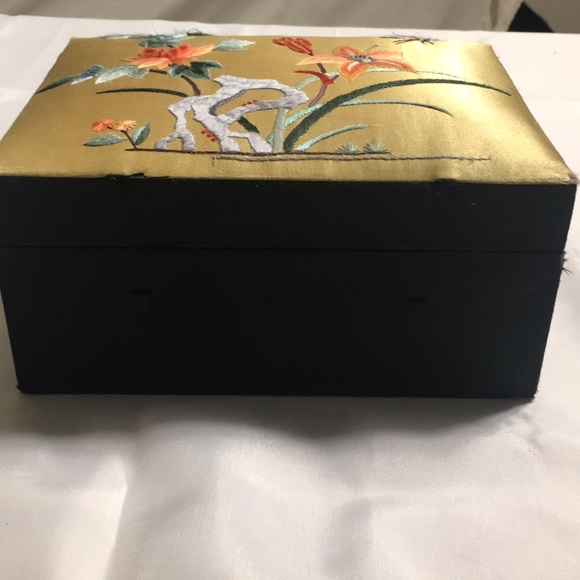Storage & Organization Vintage Silky Fabric Jewelry Box Or Craft Box